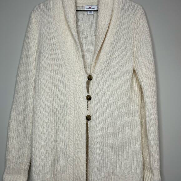 Vineyard Vines Cardigan Sweater Size M Shawl Neck Merino Wool Alpaca Blend - Picture 3 of 8